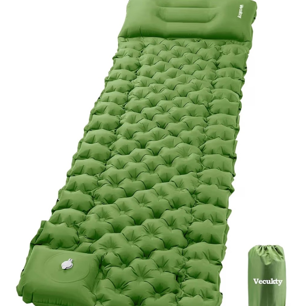 Vecukty Green Inflatable Camping Mattress